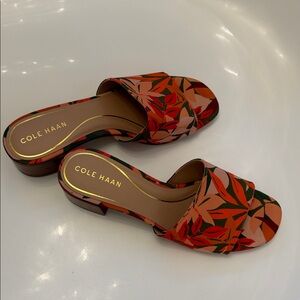 Cole Haan Women's Floral Mules - Red and Green
